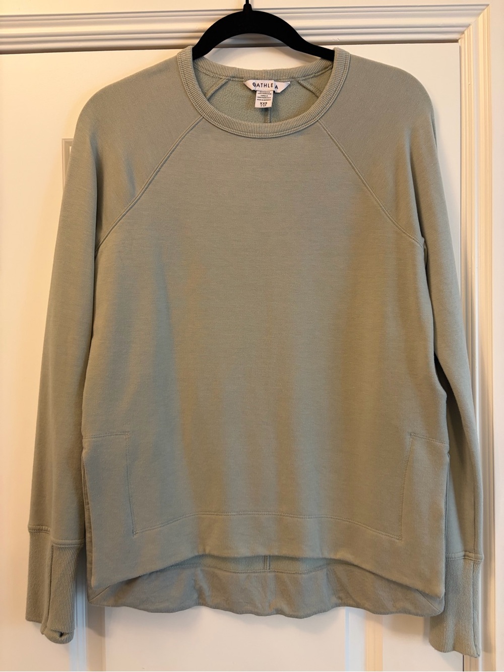 Athleta Lightweight Sage Green Crewneck Sweatshirt